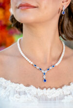Gerçek Doğal İnci Set Lacivert Safir – ST055
