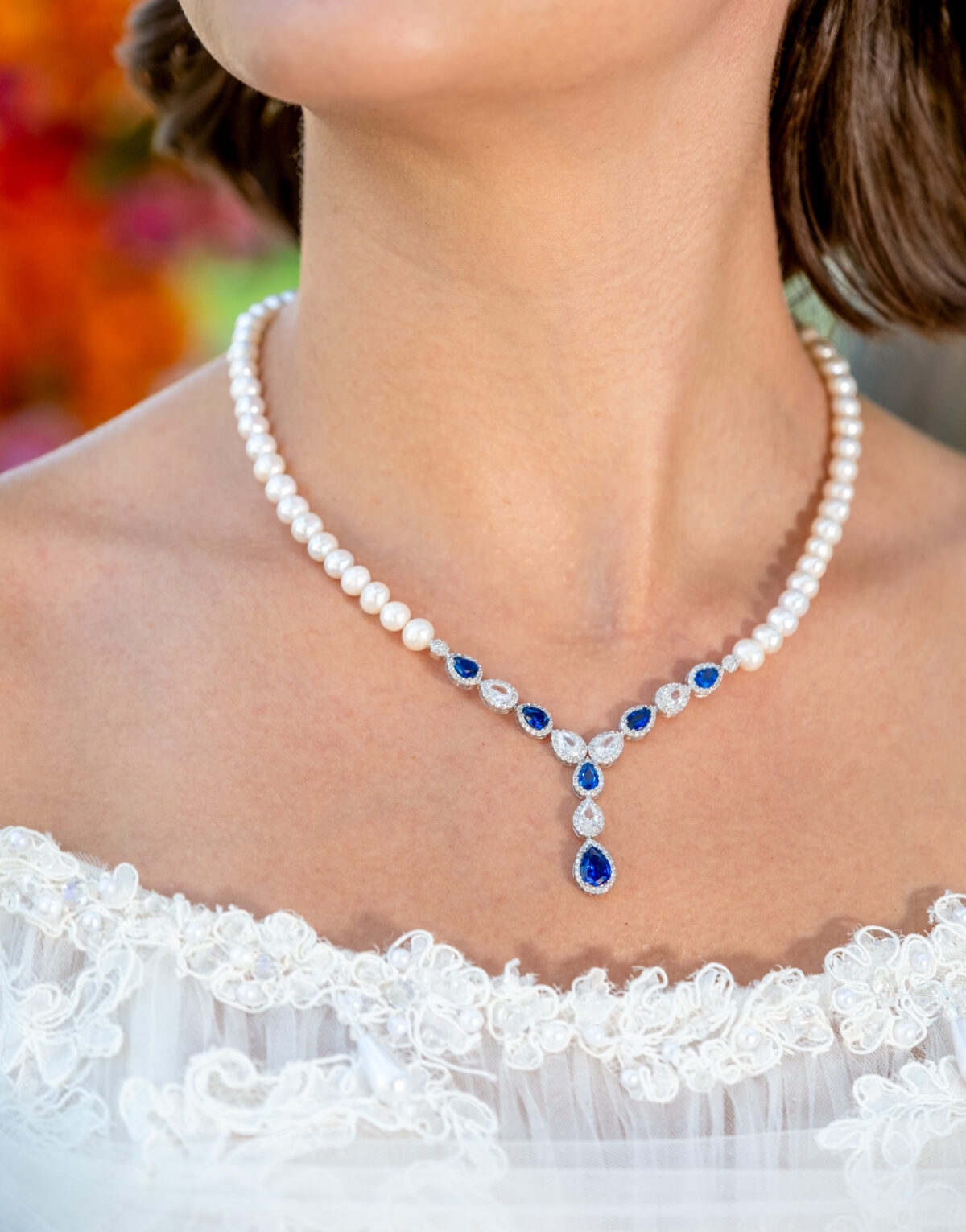 Gerçek Doğal İnci Set Lacivert Safir – ST055 - Görsel 3