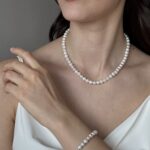 İnci Set – ST0103 8 MM Doğal Gerçek İnci Kolye, Bileklik ve Küpe 3’lü Set