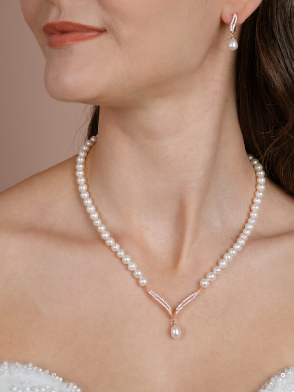 Gerçek Doğal Rose Renk İnci Set – ST093