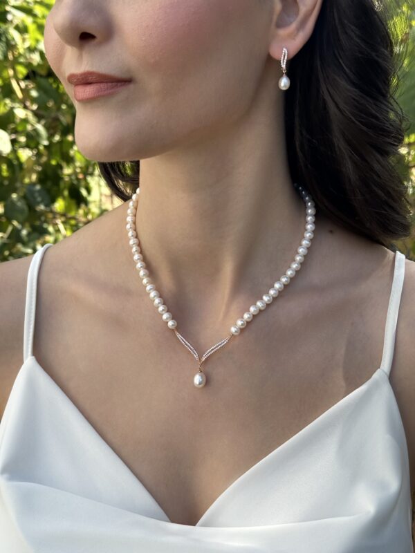 Gerçek Doğal Rose Renk İnci Set – ST093